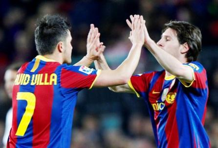 Video: Messi şi David Villa au făcut spectacol pe Nou Camp 