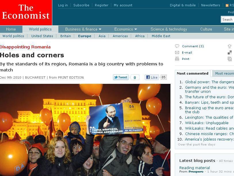 The Economist: În 2014, Băsescu ar putea deveni prim-ministru