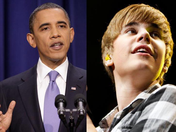 Justin Bieber are aproape tot atâta influenţă în lume cât Obama