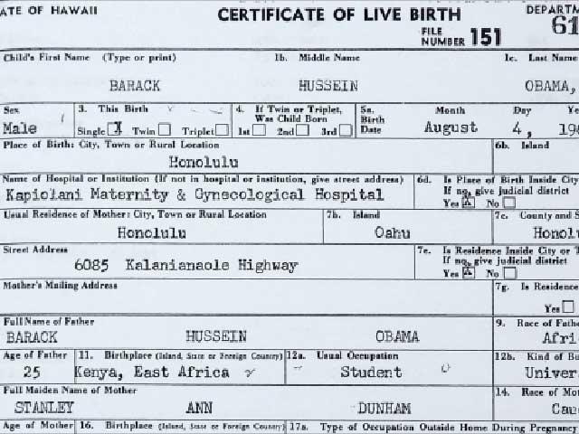 Obama şi-a prezentat certificatul de naştere