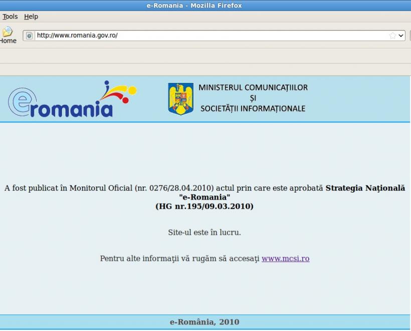 Potrivit Guvernului, eRomânia gata de lansare în... aprilie 2011?