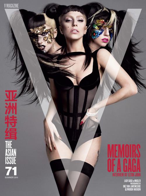 Lady Gaga, balaur cu trei capete în V Magazine