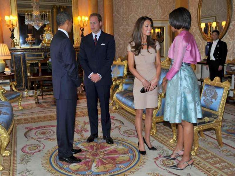 Ducesa de Cambridge a eclipsat-o pe Michelle Obama, într-o rochie de 200 de euro.