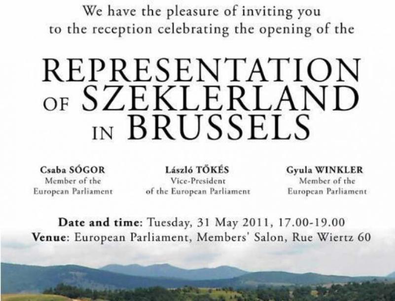 Reprezentanţa Ţinutului Secuiesc la Bruxelles, inaugurată mâine.