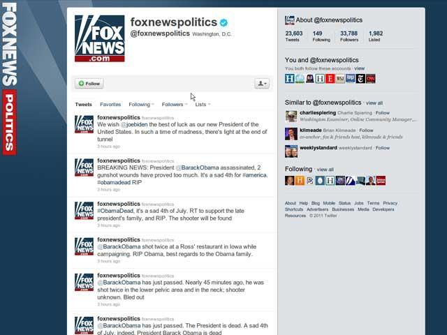 Hackerii l-au "omorât" pe Obama prin intermediul Fox News chiar de ziua Americii