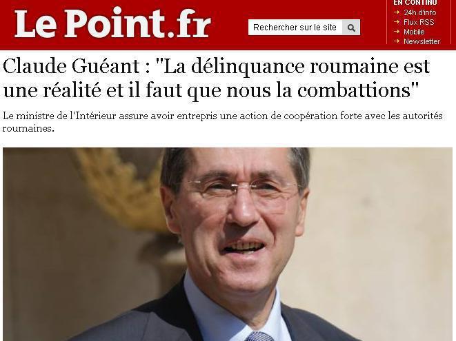 Ministrul francez de Interne vrea să atace "delincvenţa românească"