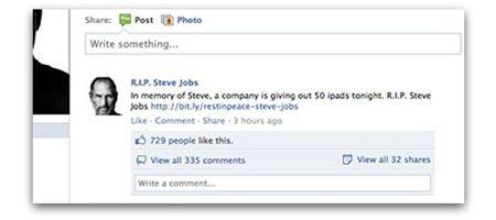 Au apărut deja escrocherii pe Facebook, care exploatează moartea lui Steve Jobs