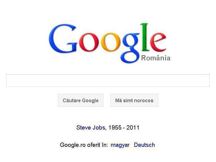 Google îi aduce un omagiu lui Steve Jobs, pe pagina sa principală