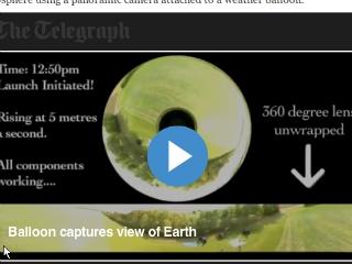 Ocolul panoramic al Pământului într-un balon meteorologic (VIDEO)