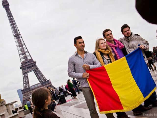 Protest al românilor din Franţa