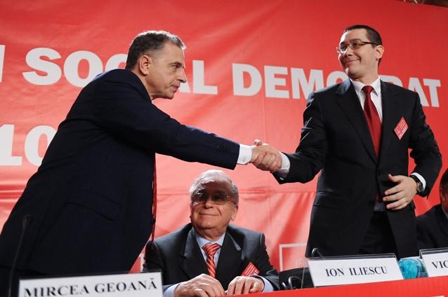 Ponta cere excluderea lui Geoană din PSD, Iliescu îl susţine pe Geoană