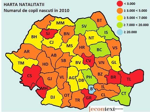 Harta natalităţii în România. Cum a evoluat natalitatea în ultimii 20 de ani