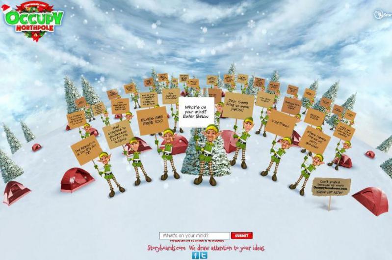 Occupy Wall Street ocupă Polul Nord şi atelierul lui Moş Crăciun