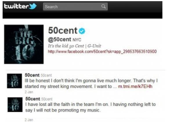 Fanii lui 50 Cent, îngrijoraţi. Rapperul şi-a anunţat moartea pe Twitter: "Nu mai am mult de trăit"