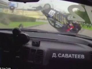 Accident spectaculos în timpul unei curse stradale, la Moscova (VIDEO)