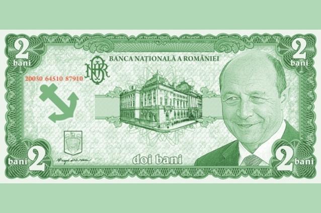 Bancnota de doi bani cu Traian Băsescu - un succes pe reţelele de socializare