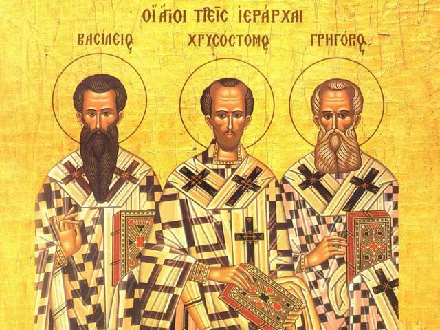Sfinţii Trei Ierarhi: Vasile, Grigorie şi Ioan Gură de Aur