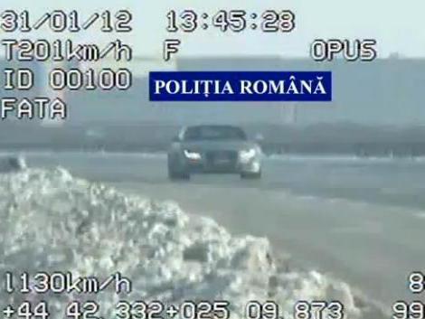 Un italian a fost prins conducând pe autostrada Bucureşti-Piteşti cu 201 kilometri la oră (VIDEO)