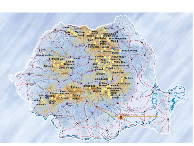 Harta domeniului schiabil din România
