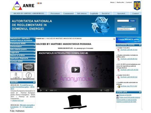 Hackerii #antisecRO, atac informatic asupra site-ului ANRE