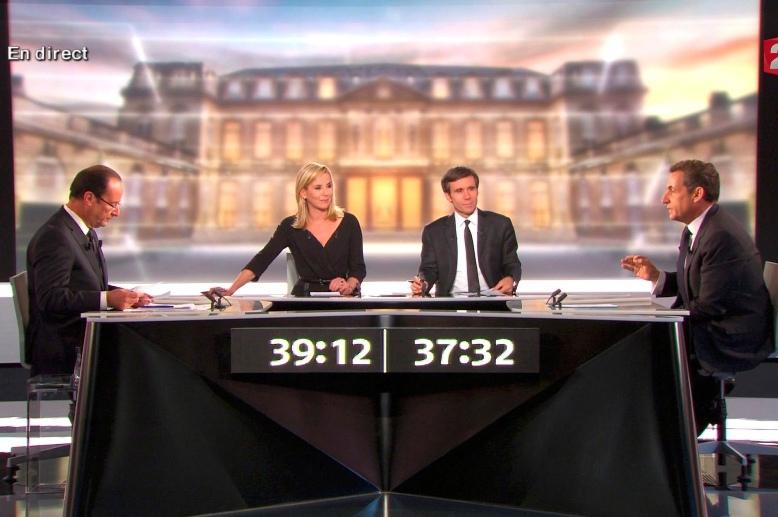 Sarkozy - Hollande, contre violente la TV. Sarkozy: Minţiţi! Sunteţi un mic calomniator! Hollande: Nu vă stă bine să vă daţi drept victimă (VIDEO)