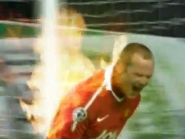 Goluri cu efecte speciale: Rooney în flăcări! (VIDEO)