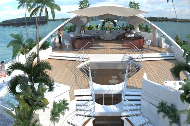 Ultima fiţă pentru milionari: nu iaht, ci „insulă” plutitoare! Vezi ce posibilităţi de răsfăţ le oferă bogătaşilor