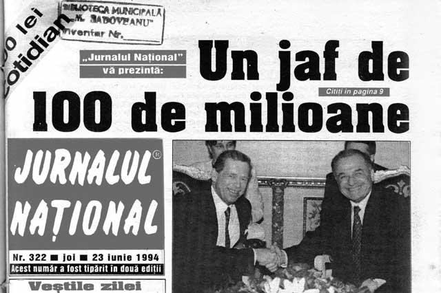 Jurnalul Naţional - 1994: Jaf de 100 milioane pe DN1!