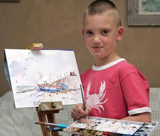 Geniu la 9 ani: "Micul Monet", pe cale să devină milionar după ce şi-a vândut ultima colecţie de tablouri în 15 minute! (VIDEO)