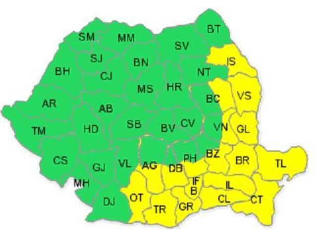 Avertizarea cod galben de caniculă, prelungită până luni în Capitală şi 18 judeţe din sud şi est