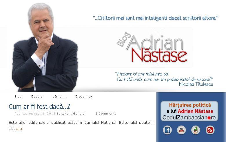 Adrian Năstase a reintrat pe blog. Vezi prima sa postare