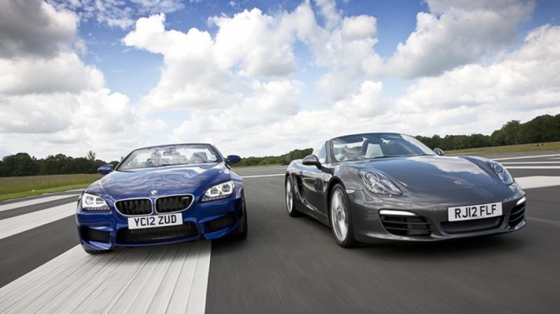 Comparativ TopGear: BMW M6 Cabrio vs Porsche Boxster S