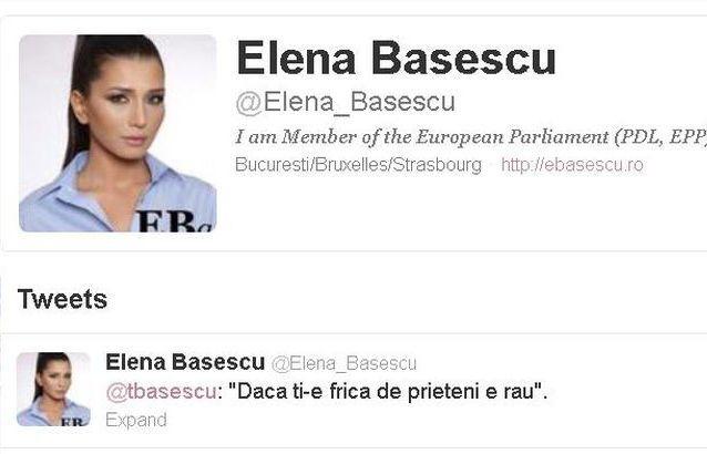 Elena Băsescu, mesaj pe Twitter: "Dacă ţi-e frică de prieteni e rău"