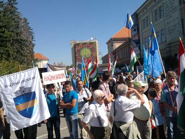 Mii de oameni la mitingul maghiar de la Sfântu Gheorghe:"Nu loviţi în trecutul nostru şi nu ne confiscaţi viitorul!”