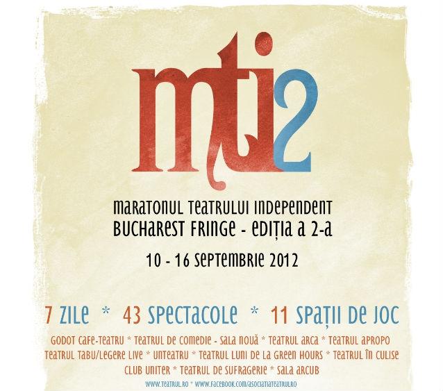 "Maratonul teatrului independent - Bucharest Fringe", între 10 şi 16 septembrie