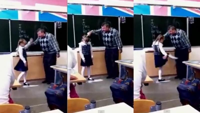 Reacţie de milioane: Cum îşi pedepseşte o şcolăriţă profesorul, după ce bărbatul ţipă şi o loveşte cu degetul in cap, în faţa clasei (VIDEO)