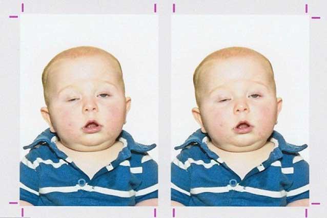 Amuzanta fotografie de paşaport a unui bebeluş de cinci luni