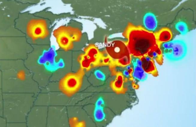 VIDEO: Cum a trecut Urganul Sandy pe Twitter