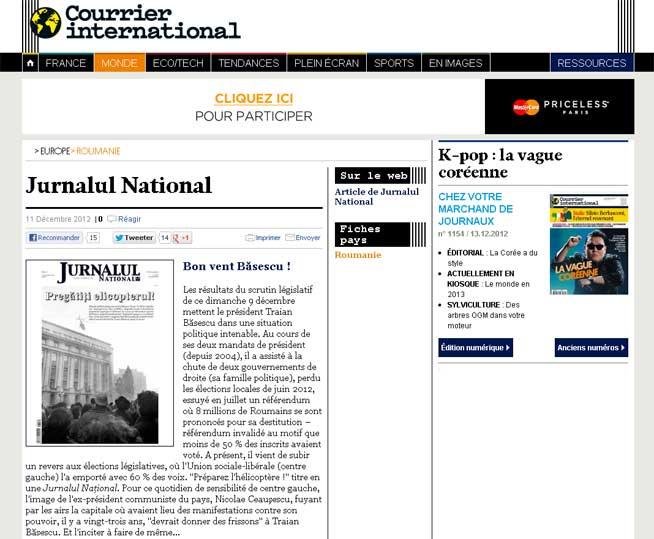 Prima pagină din Jurnalul Naţional - &quot;Pregătiţi elicopterul!&quot;, preluată de presa internaţională  