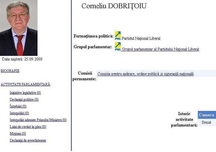 Gafă pe site-ul Senatului: Ciorbea şi Dobriţoiu au împlinit doar 4 anişori, iar Daniel Barbu are doar câteva zile 