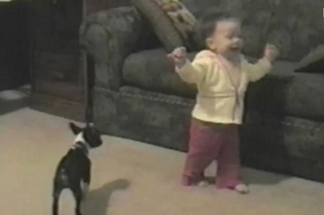 (VIDEO) AŞA CEVA!?! Cel mai mândru moment din viaţa unui bebeluş, stricat în mod DEZGUSTĂTOR de câinele familiei