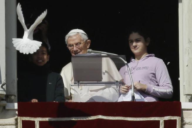 Un porumbel eliberat simbolic de Papa Benedict al XVI-lea aproape să fie ucis