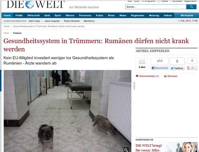 Cotidianul german Die Welt:”Românii nu au voie să se îmbolnăvească”