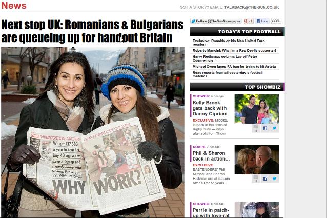 The Sun: &quot;O armată de şomeri din Bulgaria şi România se pregătesc de invazia Marii Britanii&quot;