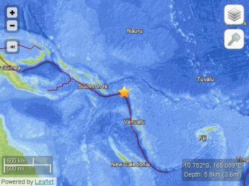 CUTREMUR cu magnitudine 8 în largul insulelor Solomon. A fost emisă alertă de TSUNAMI
