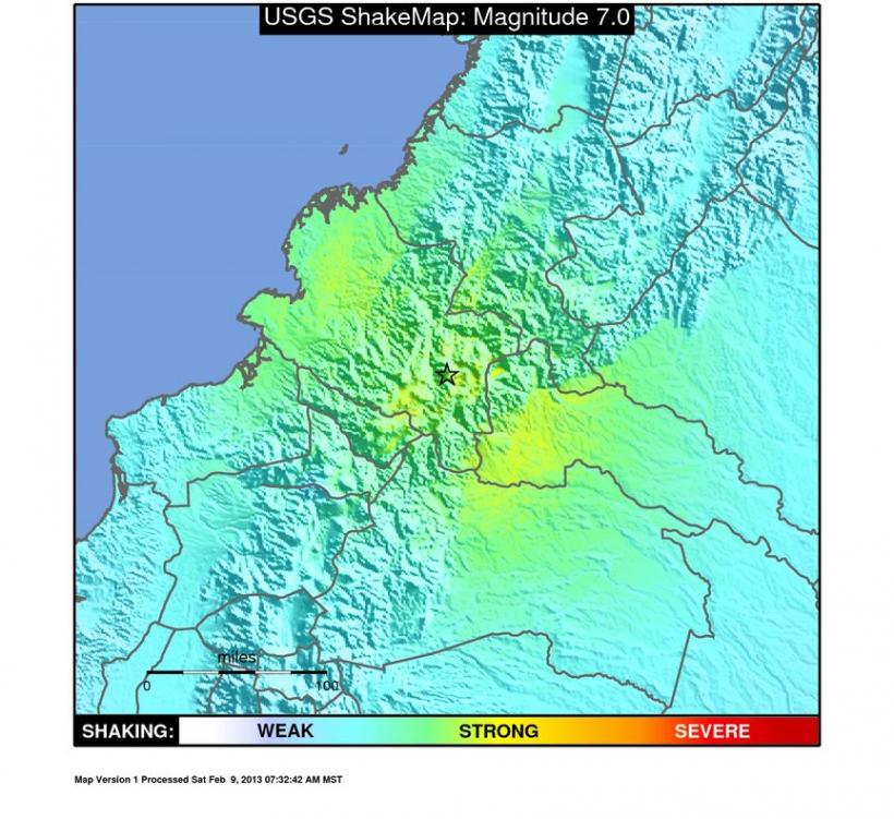 Cutremur de 7 grade în Columbia