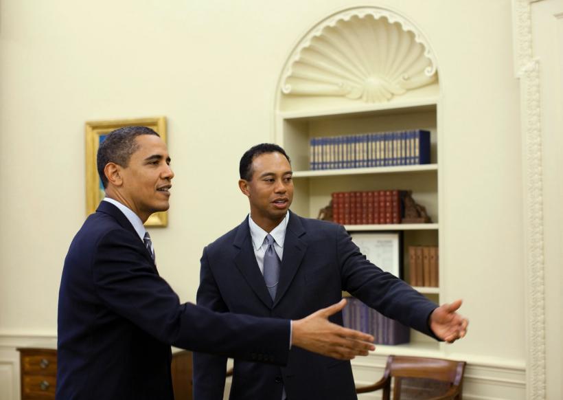  Obama a făcut echipă cu Tiger Woods! Vezi împotriva cui au jucat