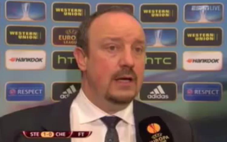 Antrenorul lui Chelsea, Rafa Benitez: Am fost peste Steaua! Terenul a fost foarte greu, dar până la penalty am controlat jocul (VIDEO)
