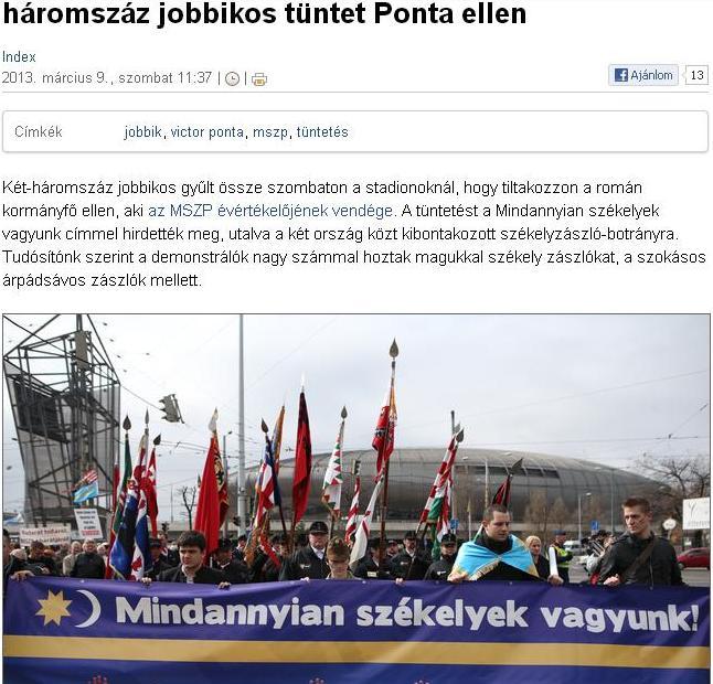 Protest la adresa premierului Victor Ponta, la Budapesta, organizat de Jobbik. Socialiştii maghiari - acuzaţi de trădare