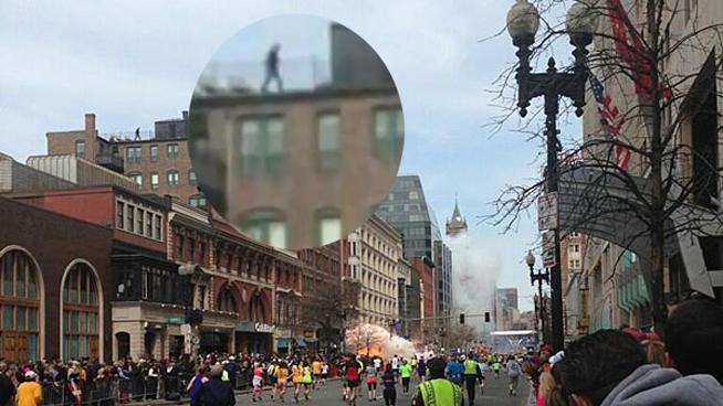 O fotografie cu un barbat misterios aflat pe un acoperis în timpul atentatului de la Boston a devenit viral pe internet